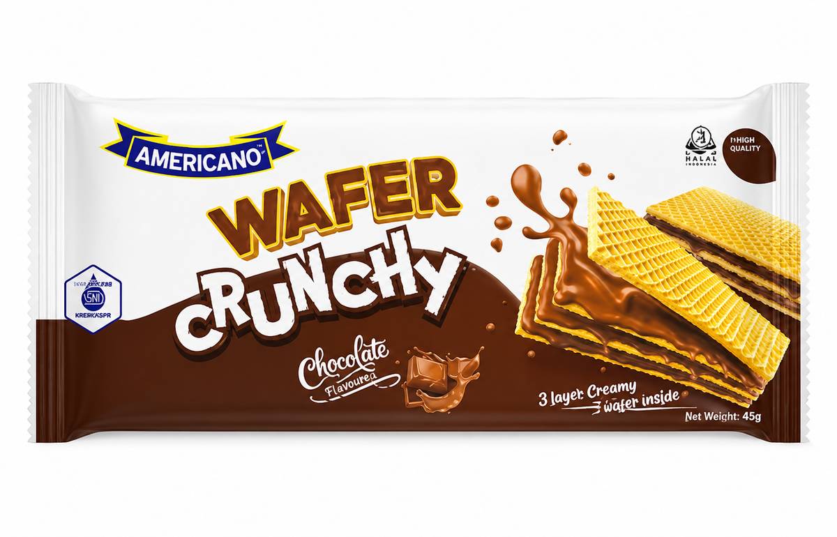 AMERICANO WAFER CRUNCHY CHOCOLATE FLAVOURED 130G