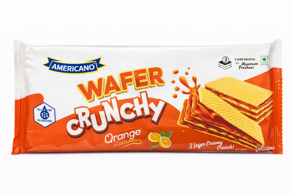 AMERICANO WAFER CRUNCHY ORANGE  FLAVOURED 130G